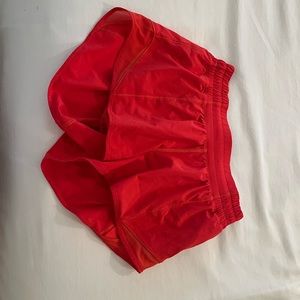 bright red lululemon shorts